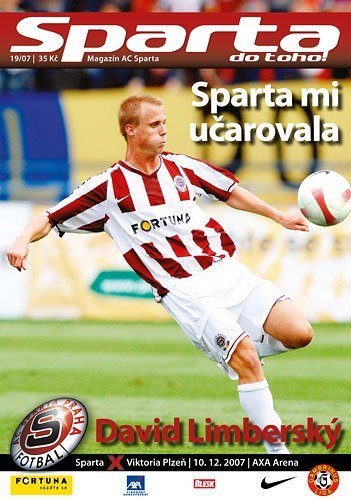 Titulka sparťanského magazínu Sparta, do toho! přes zápasem s Viktorií Plzeň v roce 2007.