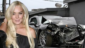 Lindsay skoro sešrotovala půjčené Porsche. Z nehody vyvázla bez zranění.