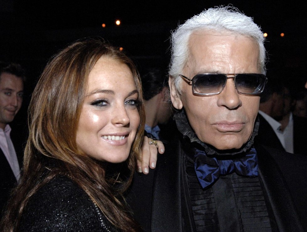 Lindsay Lohan a módní návrhář Karl Lagerfeld