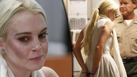 Lindsay Lindsay Lohan byla odsouzena a odvedena v poutech do vazby. Herečka neudržela slzy