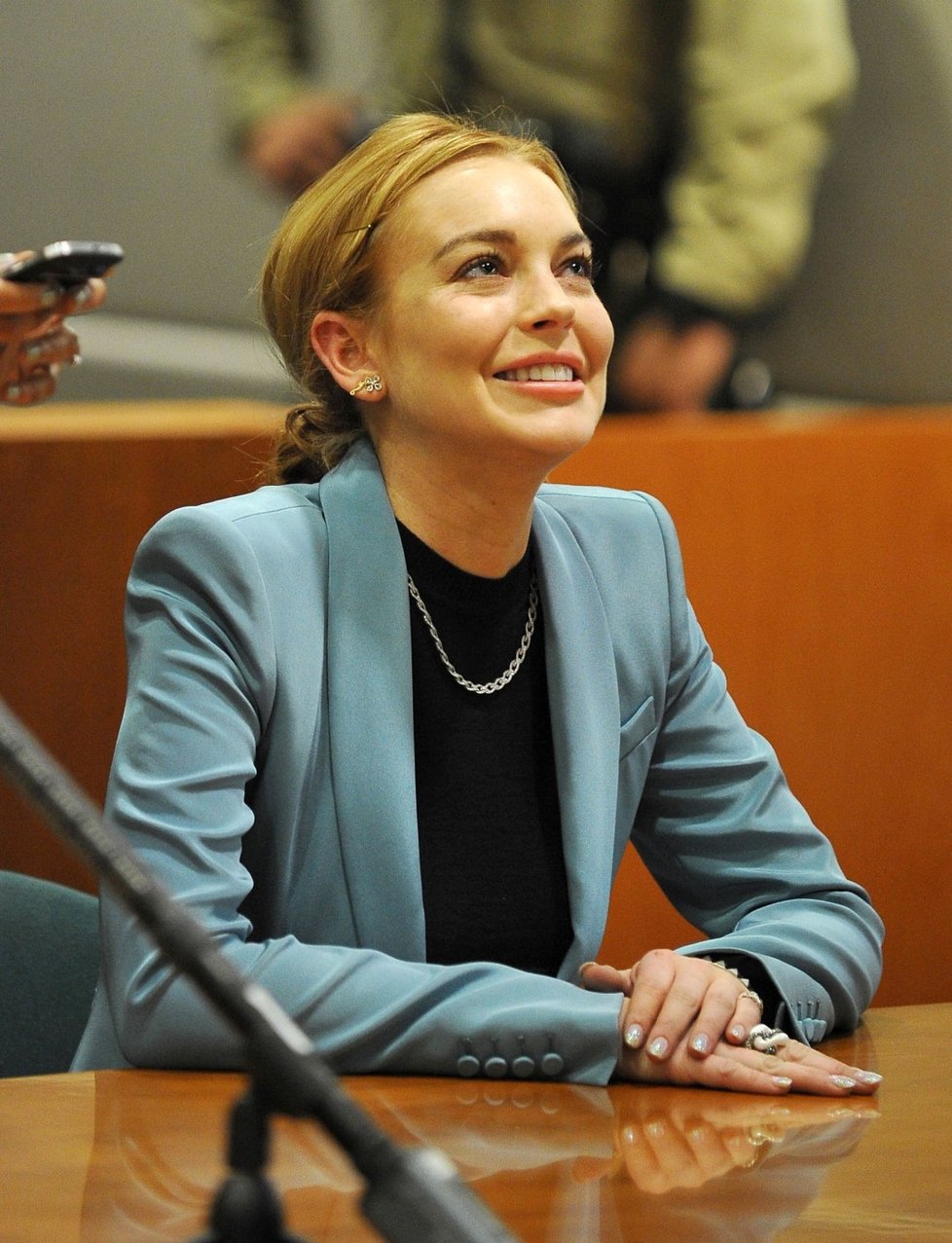 Lindsay Lohan neskrývala před soudem svou radost.