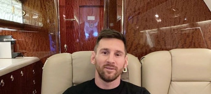 Messi na palubě svého tryskáče