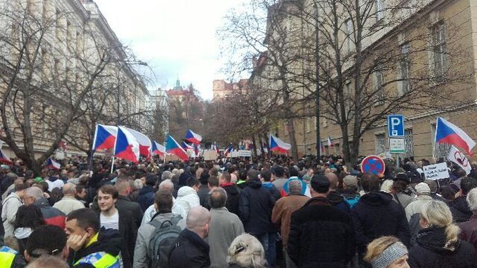 Demonstrace na Albertově