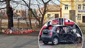 Při tragické nehodě v Litomyšli uhořeli tři lidé, čtvrtý se vážně zranil. Na místě vzniklo pietní místo.