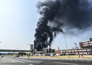 Požár v litvínovské chemičce 13. srpna 2015