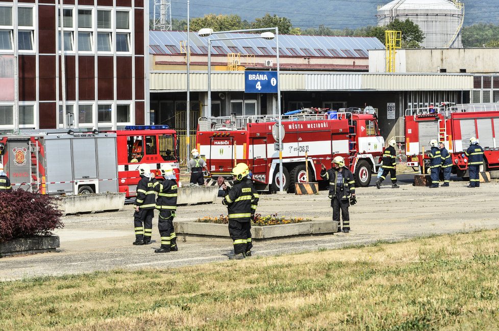 Požár v litvínovské chemičce 13. srpna 2015