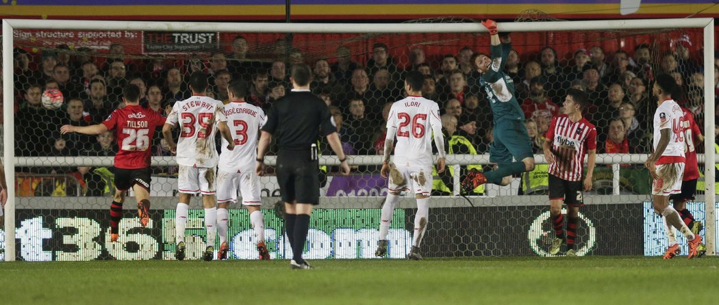 Liverpool dostal v utkání FA Cupu na půdě Exeteru gól přímo z rohu