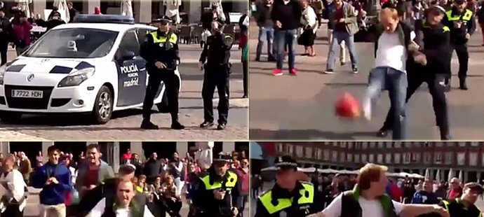 Policie zatkla fanouška Liverpoolu, protože si kopal si s míčem