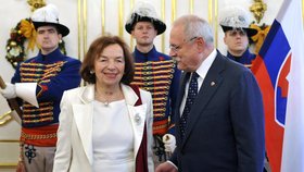 Česká velvyslankyně v Bratislavě Livia Klausová s prezidentem Gašparovičem.