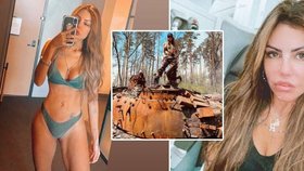 Kráska odvážně pózovala na zničeném ruském tanku: Putinovi přívrženci jí vyhrožují smrtí!