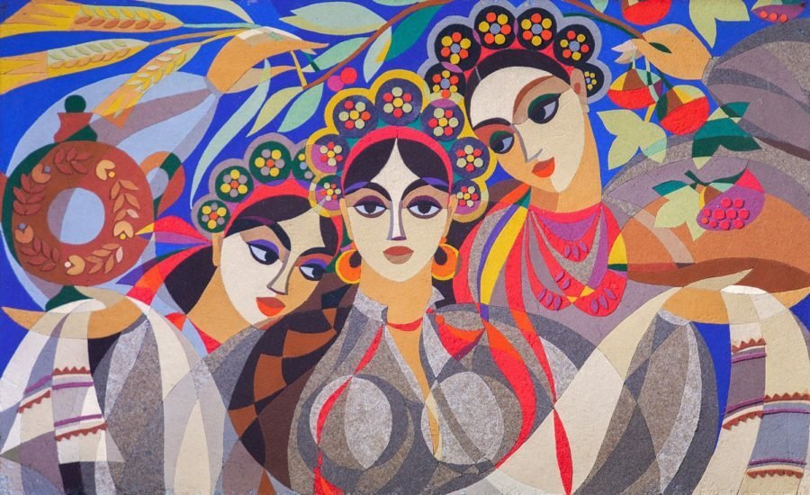 Pančenková malovala vesele a v ukrajinských barvách.