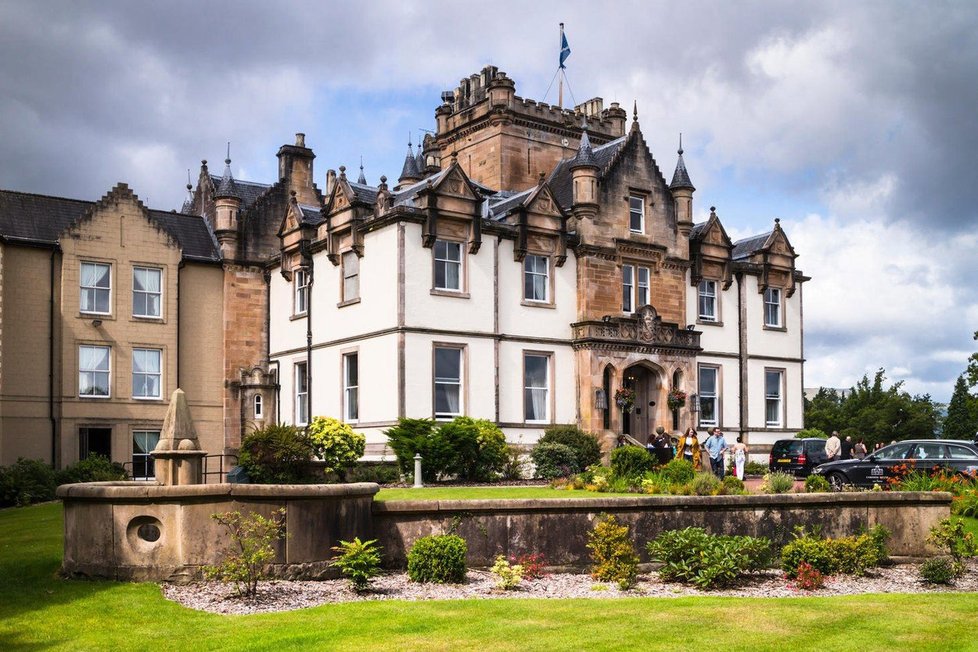 Luxusní hotel Cameron House u skotského jezera Loch Lomond