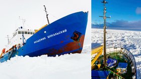 V zajetí ledu: Ruská loď se 74 lidmi na palubě uvízla na Antarktidě