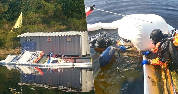 Na Orlické přehradě se potopila záchranářská loď!