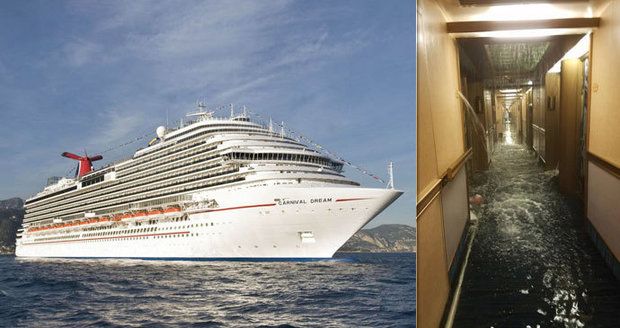 Jako na Titaniku: Chodbu luxusní výletní lodi zaplavila voda, pasažéry vedli do bezpečí