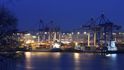 Lodě v hamburském přístavu