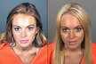 Lindsay Lohan a její série vězeňských portrétů.