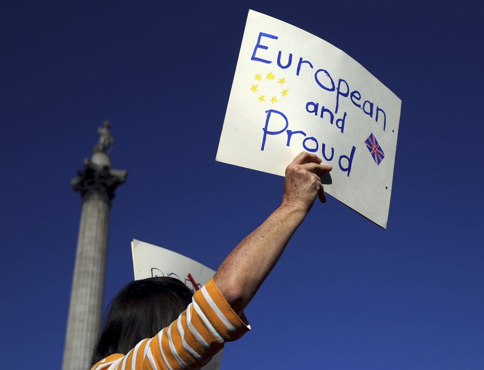 V Londýně lidé protestují za nové referendum o brexitu.