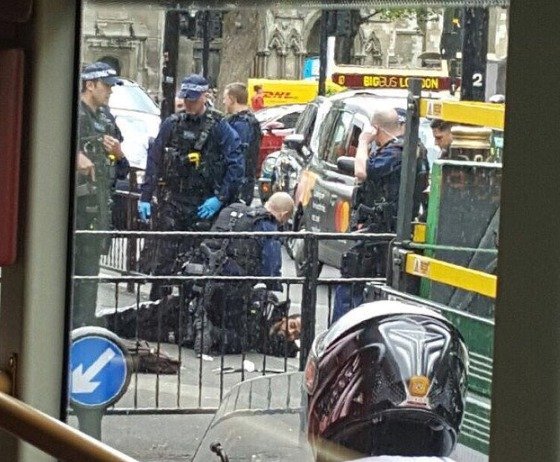 Policie před britským parlamentem zadržela ozbrojeného muže.