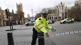 Policie zajišťuje prostor před britským parlamentem, kde údajně zazněla střelba.