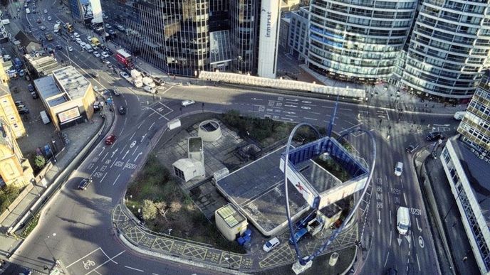 Londýnský Old Street Roundabout, přezdívaný "Silikonový kruháč"