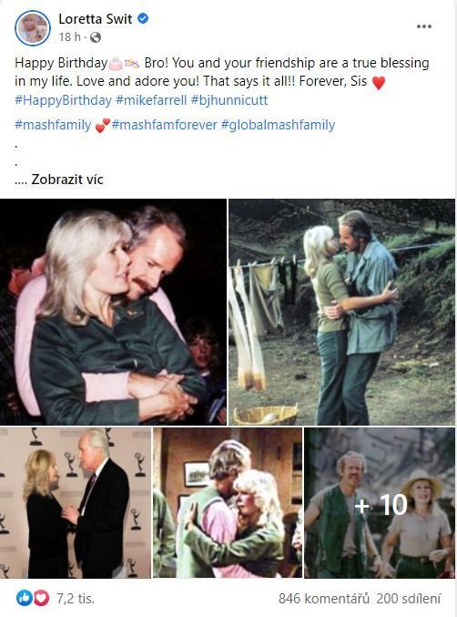 Loretta Swit popřála Mikemu Farrellovi k narozeninám