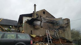 Výbuch rodinného domu v Loučce
