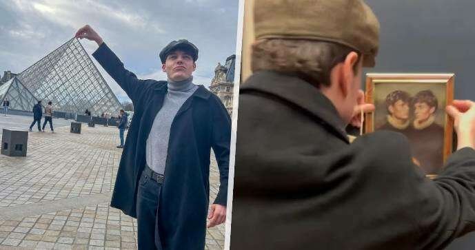 Vtipálci vyvěsili v Louvru svůj obraz.