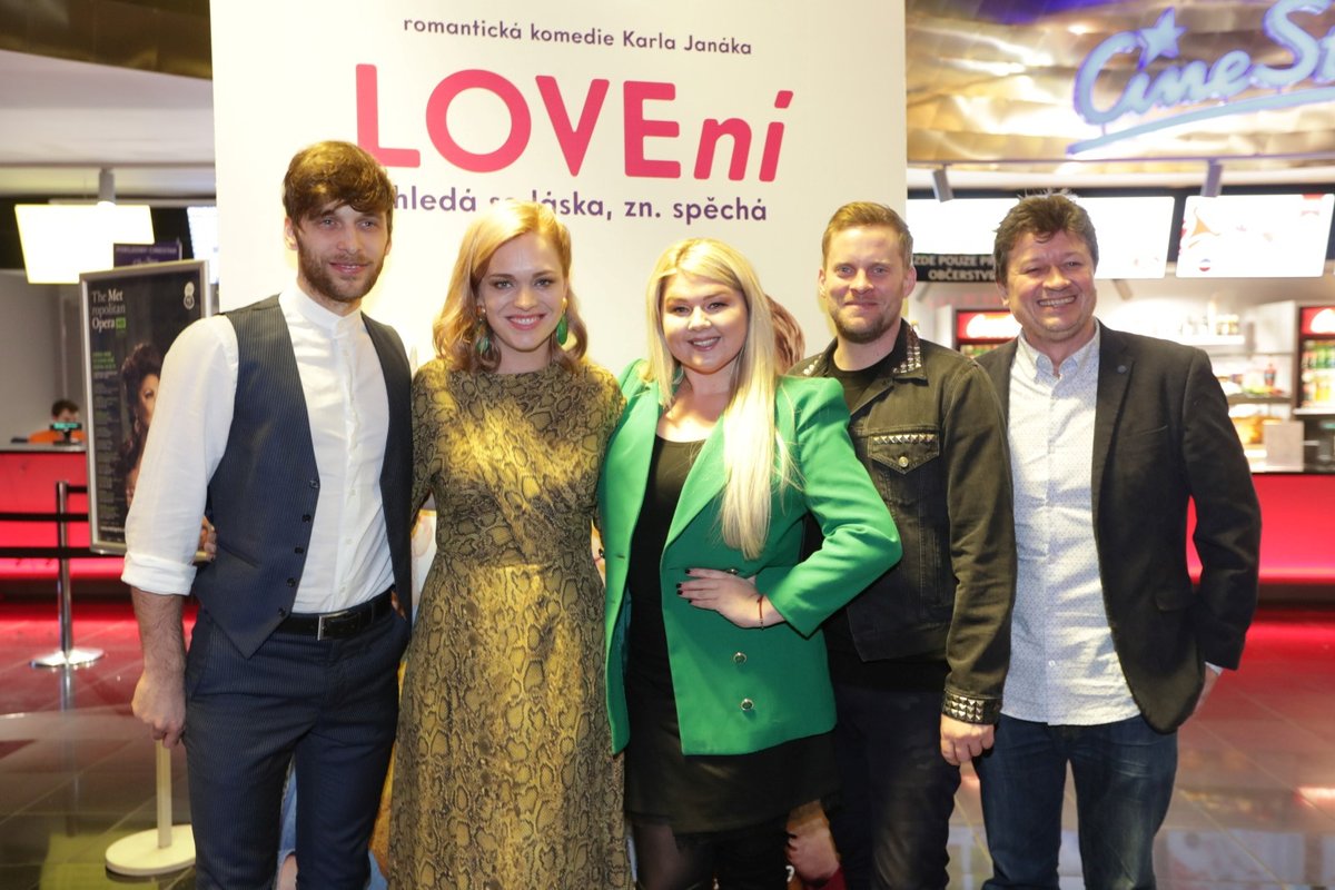 Premiéra filmu LOVEní: Roman Tomeš, Ester Geislerová, Evelyn Kramerová, Jakub Prachař a Karel Janák