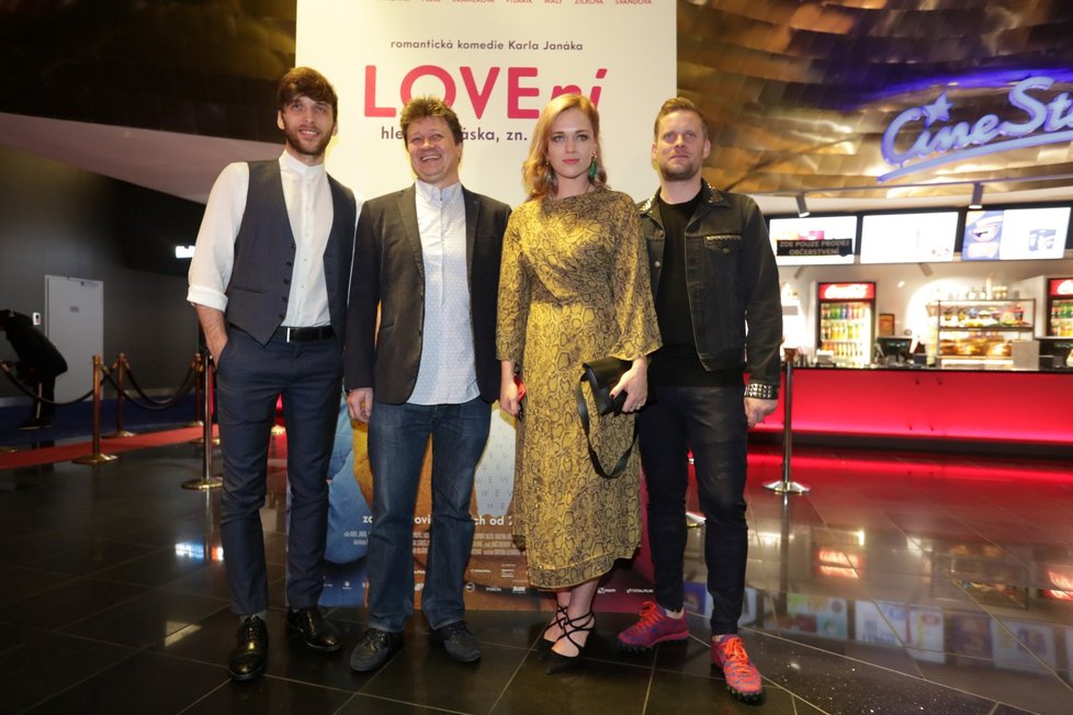 Premiéra filmu LOVEní: Roman Tomeš, Karel Janák, Ester Geislerová, Jakub Prachař