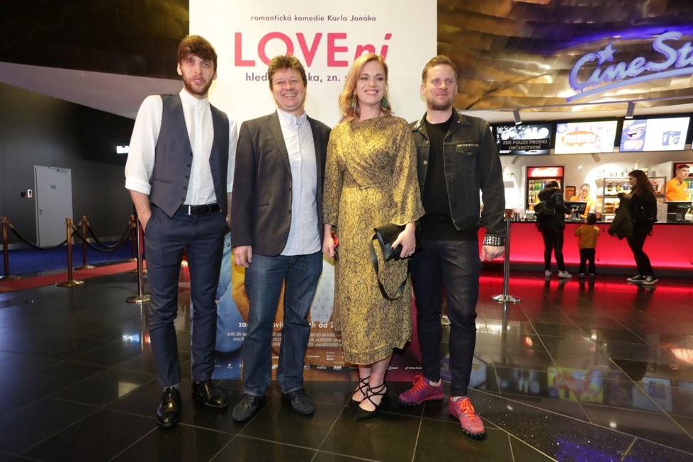 Premiéra filmu LOVEní: Roman Tomeš, Karel Janák, Ester Geislerová, Jakub Prachař