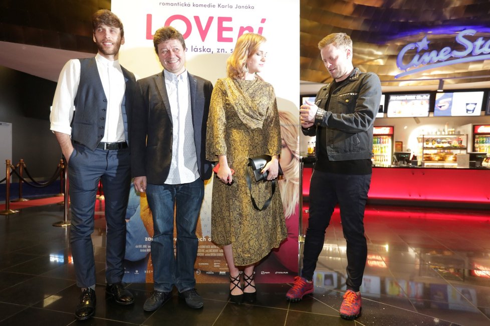 Premiéra filmu LOVEní: Roman Tomeš, Karel Janák, Ester Geislerová, Jakub Prachař