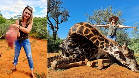 Lovkyně skolila vzácnou žirafu černou a pak se nechala vyfotit s jejím srdcem.