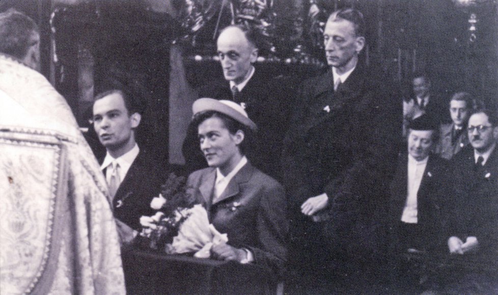 Luba Skořepová se svým prvním manželem Josefem Pehrem