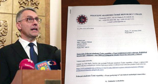 Metnar odmítl rezignovat. Ministrova diplomka není plagiát, tvrdí škola