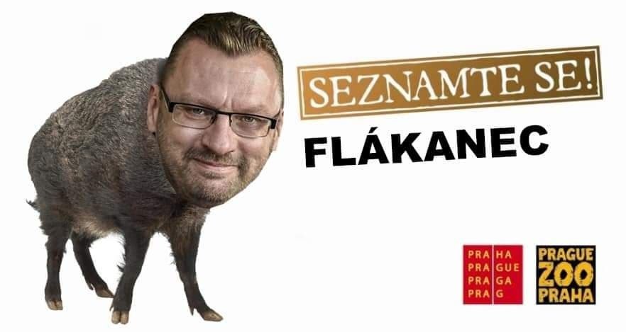 Poslanec Lubomír Volný ve fotomontáži ZOO Praha