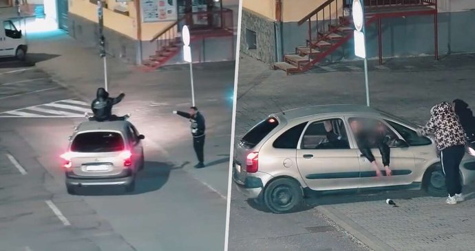 Čtyři opilí muži se vozili na střeše auta ve slovenské obci Lučenec