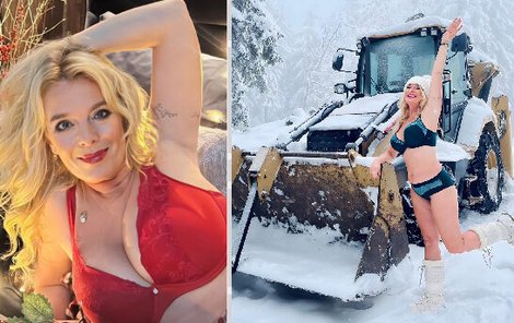 Lucie Benešová hupsla do sněhu v sexy prádle.