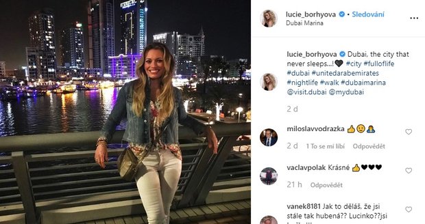 Lucka Borhyová na luxusní dovolené v Dubaji.