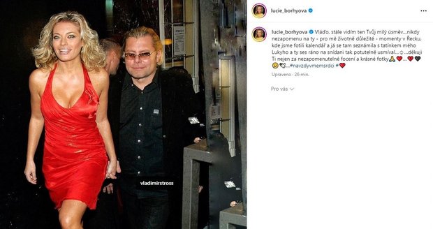 Lucie Borhyová vděčí Vladimíru Štrossovi za seznámení se svým ex Nikem Papadakisem.