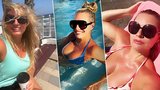 Opalovačka podle Lucie Borhyové. Bronzový dekolt a smyslný výraz