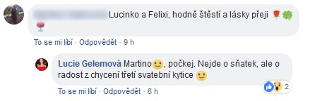 Lucie Gelemová vysvětlovala svůj komentář na Facebooku a kamuflovala, že svatbu neplánuje.