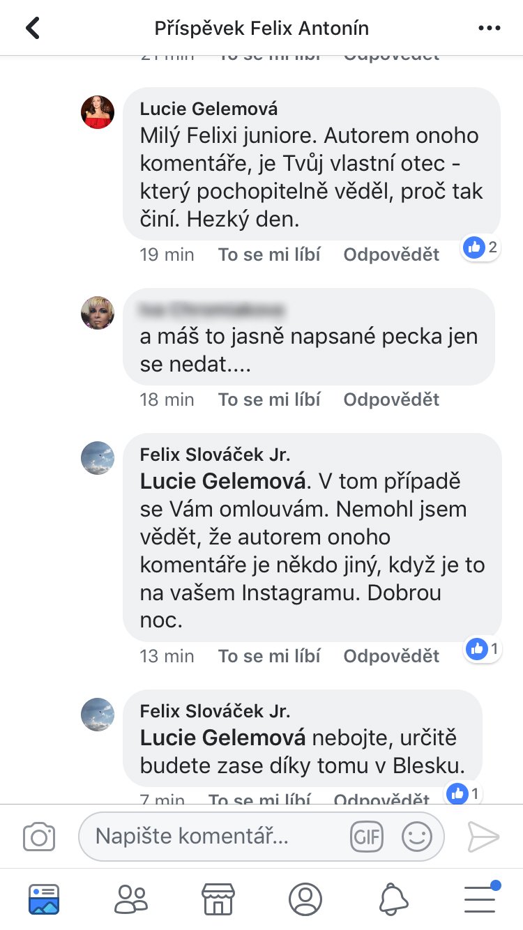 Hádka mezi Felixem Slováčkem jr. a Lucií Gelemovou.