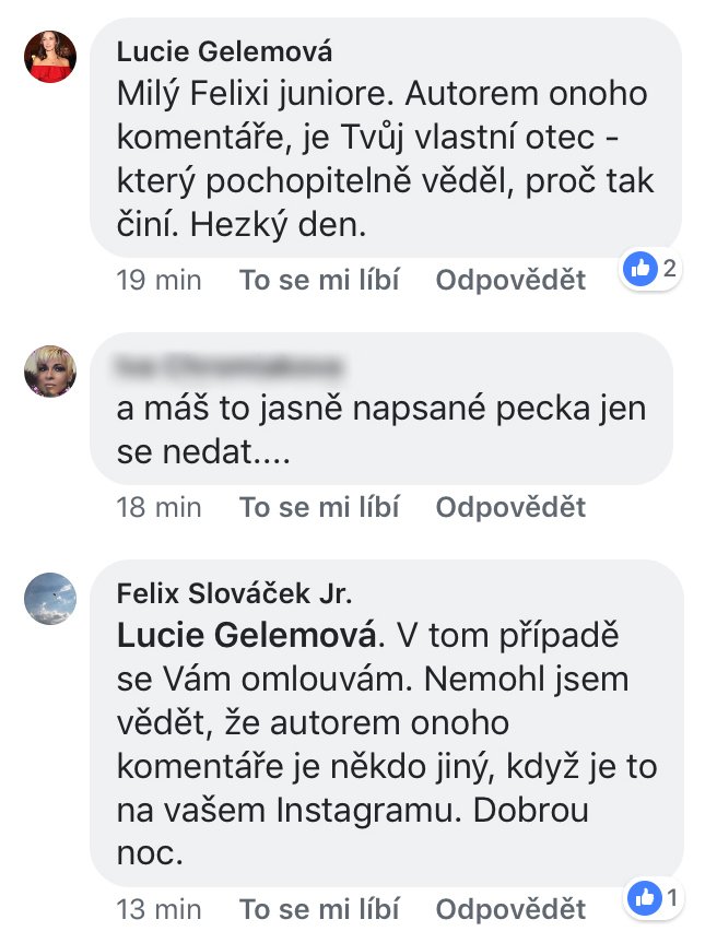 Hádka mezi Lucií Gelemovou a Felixem Slováčkem