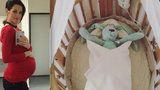 Modelka Křížková ve 40. týdnu těhotenství: Stará postýlka pro miminko