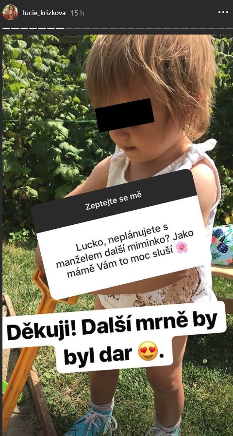 Lucie Křížková by se dalšímu dítěti nebránila.