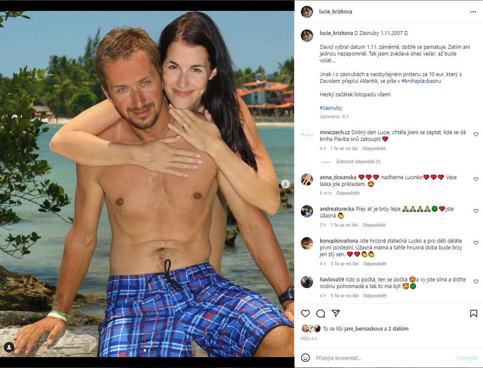 Před 15 lety se Lucie Váchová zasnoubila s Davidem Křížkem