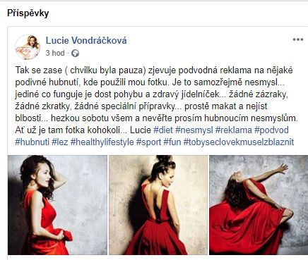 Facebook Lucie Vondráčkové