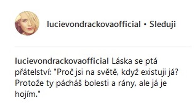 Lucie Vondráčková se vyjádřila o rozchodu s Tomášem Plekancem.