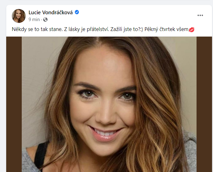 Lucie Vondráčková promluvila o konci vztahu s Petrem Vojnarem.